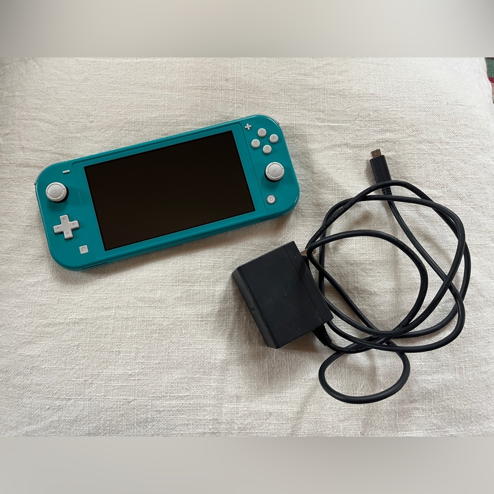Nintendo Switch Lite Turquoise with Nintendo charger